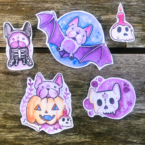 Halloween Frenchie Sticker Set